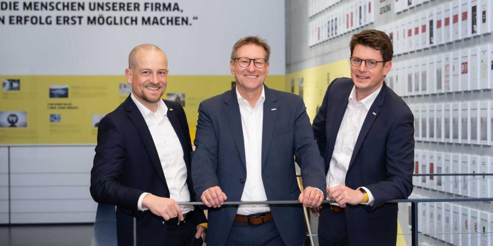 Die neue Geschäftsführung der Alfred Kärcher Vertriebs-GmbH (v.li.n.re.): Dirk Jörn Hahn, Klaus Hirschle und Steffen Baum.