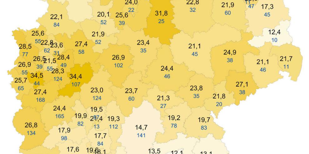 Die Sommertrachternte 2025 (in kg/Volk) fiel vor allem in Bayern eher mager aus.