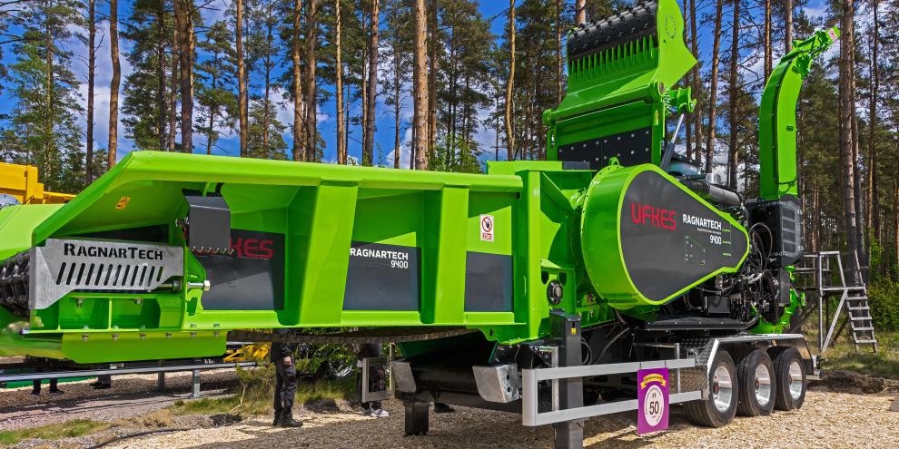 Der Holzzerkleinerer Ufkes RagnarTech 9400 HZ auf der Elmia Wood 2025