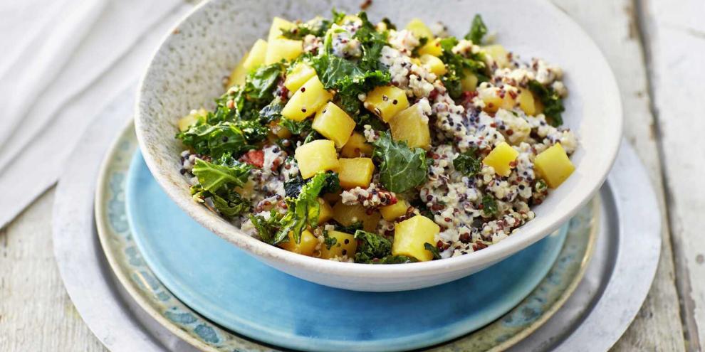 Reisfreies Risottogericht aus Quinoa und vitaminreichem Wintergemüse.