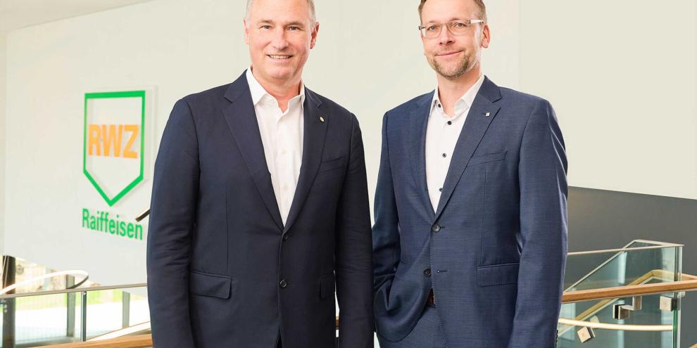 Der Vorstand der Raiffeisen Waren-Zentrale Rhein-Main AG (v. li.): Christoph Kempkes (Vorstandsvorsitzender) und Michael Göthner (Finanzvorstand)