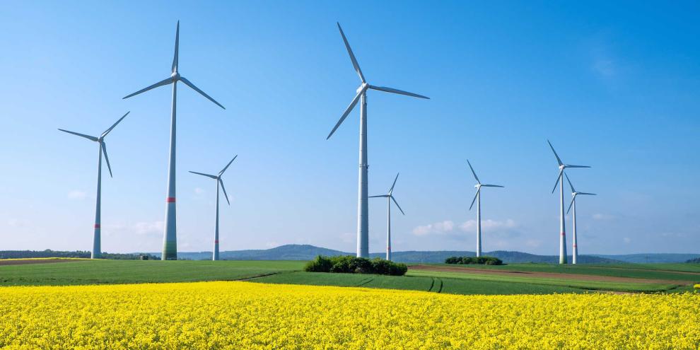 Windräder in einem Windpark (Symbolbild).