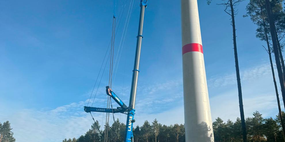 Abb. 1: Im Forstbetrieb der Stiftung Stift Neuzelle wird ein Windpark mit acht Anlagen errichtet.