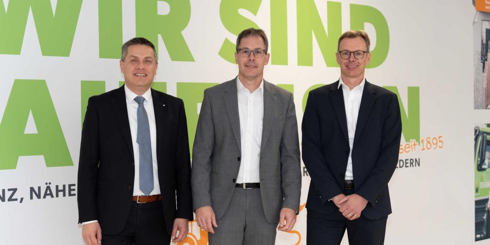 V.li.n.re.: Kai Mardorf (Vorsitzender des Aufsichtsrats), Mario Soose (Vorsitzender der Geschäftsführung) und Christian Post (Geschäftsführer)