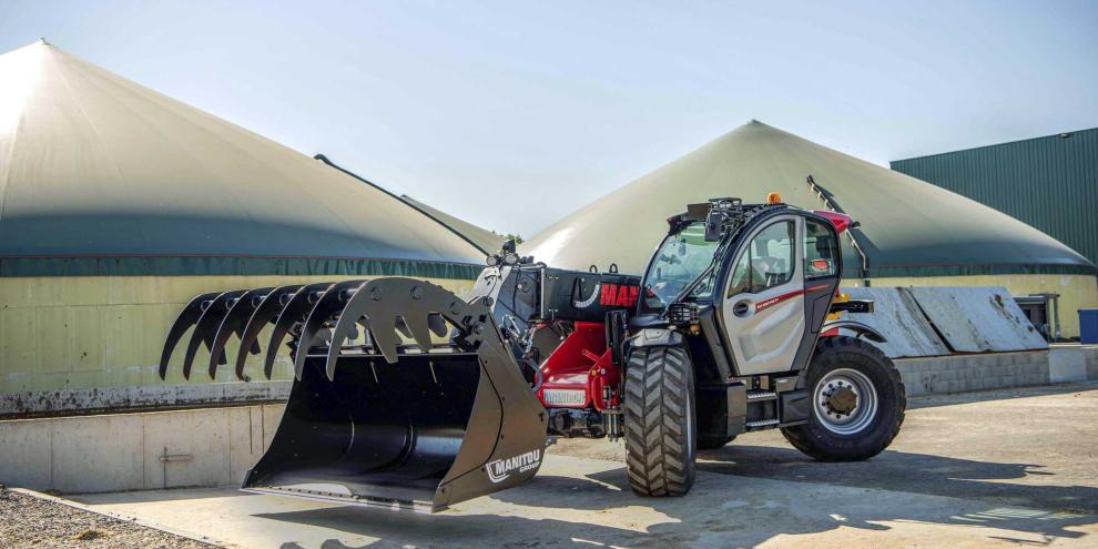 Teleskoplader von Manitou sind vielfach auf Biogas-Anlagen im Einsatz.