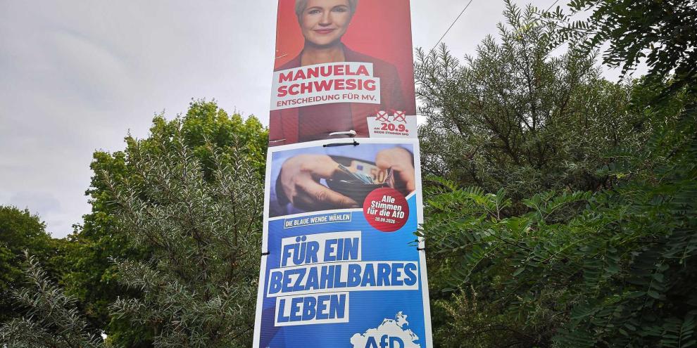Wahlkampf in MV: Ministerpräsidentin Manuela Schwesig will mit der SPD das Amt gegen die AfD verteidigen.
