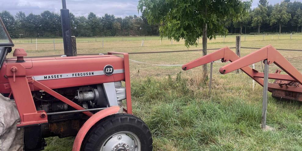 Von diesem Massey Ferguson wurden Teile auf einer Wiese einfach abmontiert und gestohlen.