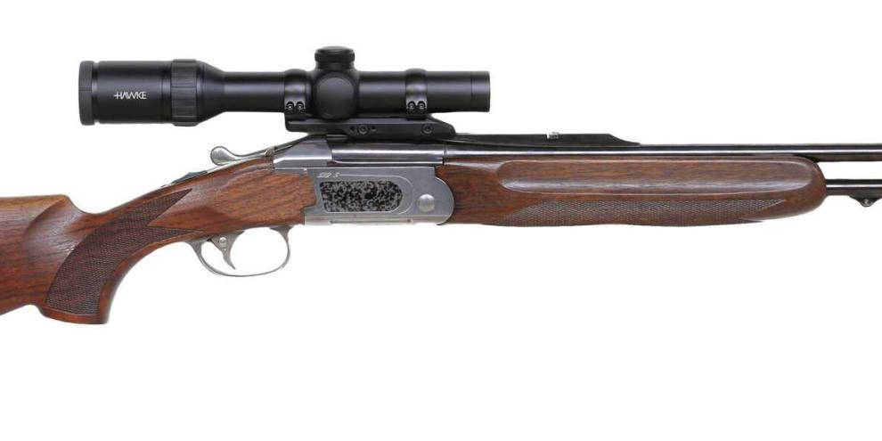 Tikka 512 S in der Ausführung Bockdoppelbüchse. Diese Waffe wurde schon in Italien bei Marocchi gefertigt, aber noch von Tikka verkauft.