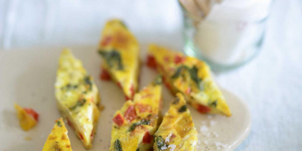 Tortilla-Variante: Statt Kartoffeln spielt Paprika die Hauptrolle.
