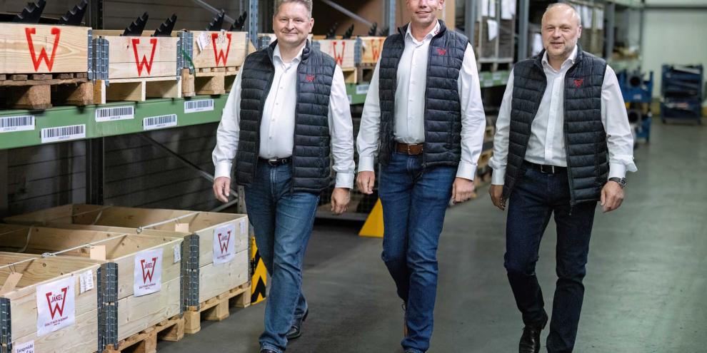 Die drei Jäkel-Geschäftsführer (v.li.n.re.): Markus Justus, Dr-Ing. Stefan Schwarte und Udo Jäkel.