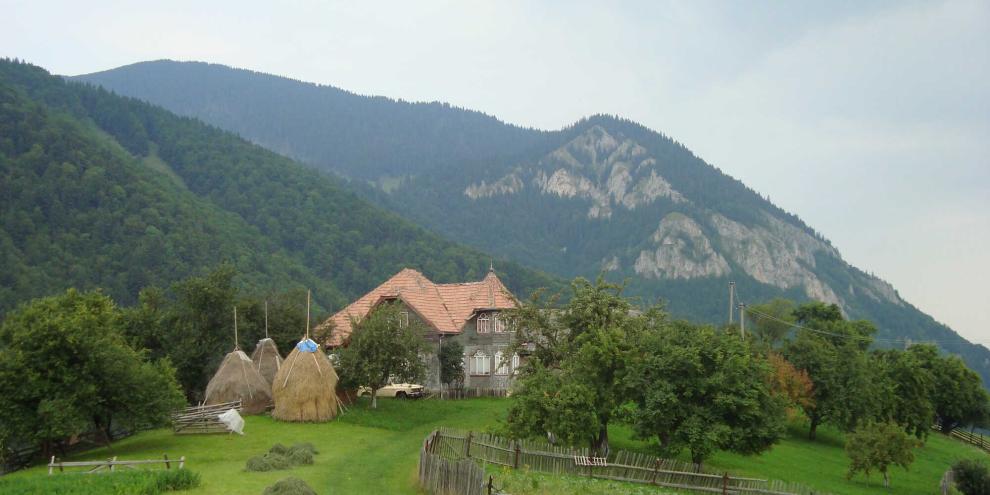 Ein einsamer Hof in Transsilvanien.