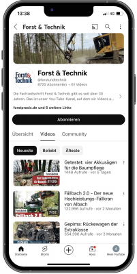 Abbildung: Ein Smartphone mit Inhalten des YouTube-Kanals
