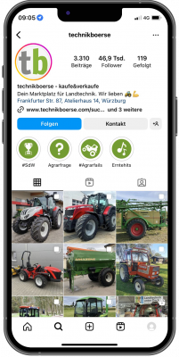 Abbildung: Ein Smartphone mit Inhalten des Instagram-Kanals