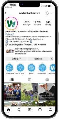 Abbildung: Ein Smartphone mit Inhalten des Instagram-Kanals