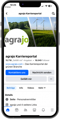 Abbildung: Ein Smartphone mit der Ansicht des Facebook-Kanals