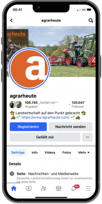 Abbildung: Ein Smartphone mit Inhalten des Facebook-Kanals