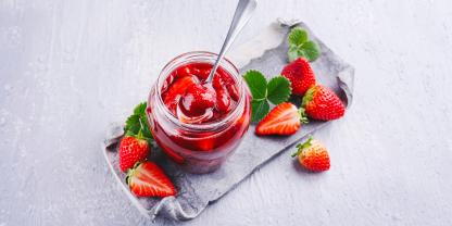 Selbst gemachte Erdbeermarmelade