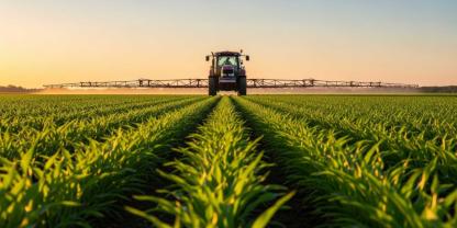 Traktor mit Feldspritze: Künstliche Intelligenz kann Fotos von Landtechnik wie dieses generieren. Klappt das auch mit Videos? Ein Landwirt hat das ausprobiert.