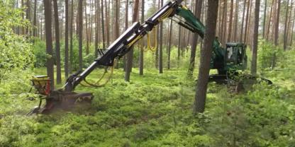 Ein Bagger von Impex im Wald