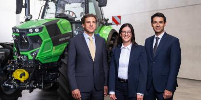 Die Geschäftsführung der Same Deutz-Fahr Deutschland GmbH – von links: CCO Stephan Formica, CFO Simone Dorn und COO (Sprecher) Alessandro Sapio.