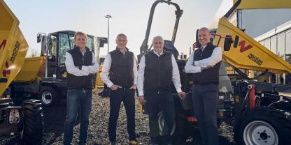Das Vorstandsteam der Wacker Neuson SE (v.li.n.re): Felix Bietenbeck (Chief Technology Officer), Alexander Greschner (Chief Sales Officer), Dr. Karl Tragl (Chief Executive Officer) und Christoph Burkhard (Chief Financial Officer).