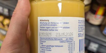 Honig-Etikett-Herkunft-Mischung