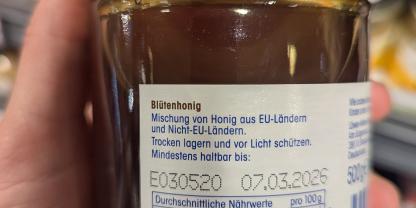 Honig-Etikett-Herkunft-Mischung