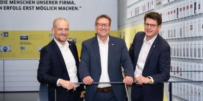 Die neue Geschäftsführung der Alfred Kärcher Vertriebs-GmbH (v.li.n.re.): Dirk Jörn Hahn, Klaus Hirschle und Steffen Baum.
