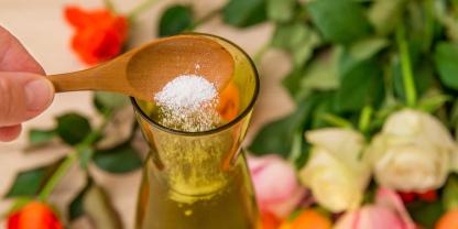 Spezielle Schnittblumennahrung verlängert die Lebensdauer von Blumen.