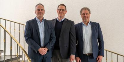 Die Geschäftsführer der Raiffeisen Technik GmbH (v.li.n.re): Friedrich Lux, Wolf-Wilhelm Rüter und Christian Wolff