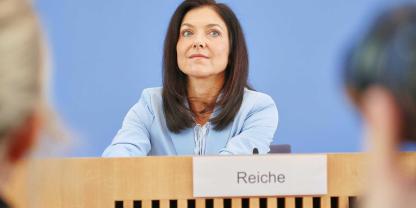 Bundeswirtschaftsministerin Katherina Reiche (bei einem Termin in der Bundespressekonferenz im April 2026).