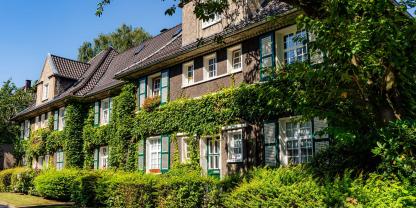 Frische Luft zum Atmen und viel Grün – die Arbeitersiedlung Margarethenhöhe in Essen wurde nach dem Vorbild der Gartenstadt erbaut.