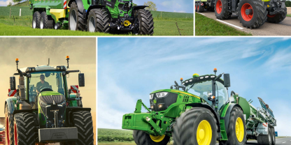 Traktoren der Marken Fendt, John Deere, Deutz-Fahr und Claas