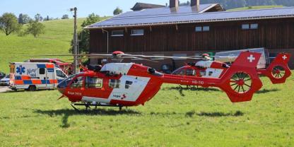 Vier Männer wollten in der Schweiz einen Landwirt retten, der in eine Güllegrube gefallen war. Alle Helfer wurden dabei schwer verletzt.
