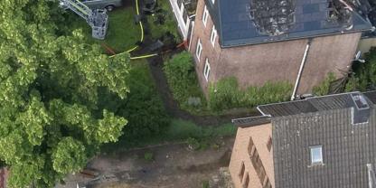 Brand eines Dachs mit Solardachziegeln in Kleve am Niederrhein.