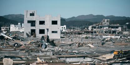 Das Gebiet um Fukushima nach der Reaktorkatastrophe.