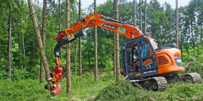 Develon-Bagger mit Forstumbau von Konrad Forsttechnik