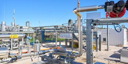Im Demonstrationsprojekt „Underground Sun Storage 2030“ reiner Wasserstoff in einer ausgeförderten Erdgaslagerstätte gespeichert.