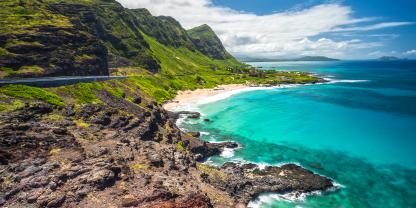 Die hawaiianische Insel Oahu. 