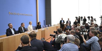 Am Montag nach der Wahl hielt die AfD eine Pressekonferenz ab.