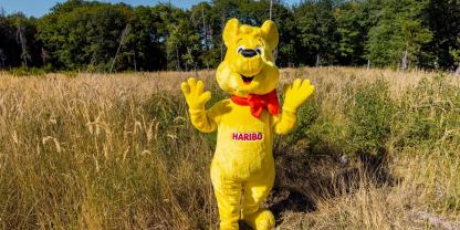 Der Haribo-Bär auf der Pflanzfläche.