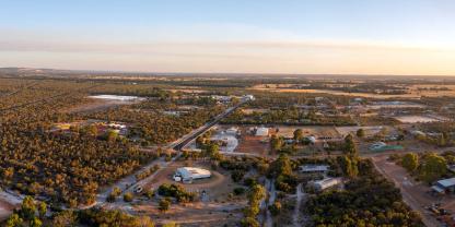 Eine Agrarregion in Australien aus der Luft fotografiert